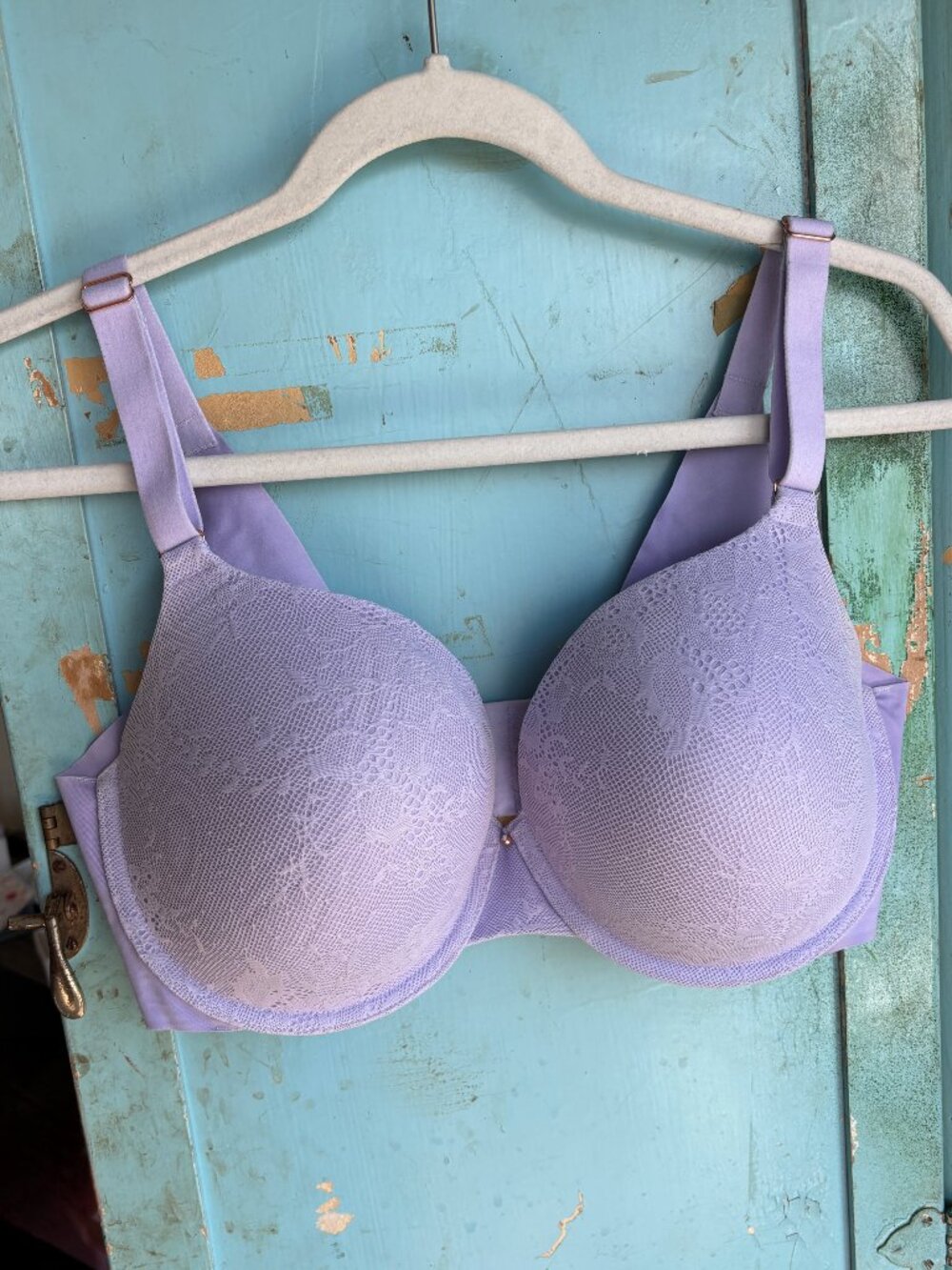 Smart & Sexy Smooth Lace T-Shirt Bra Lilac Iris Lavender Size 36DDD